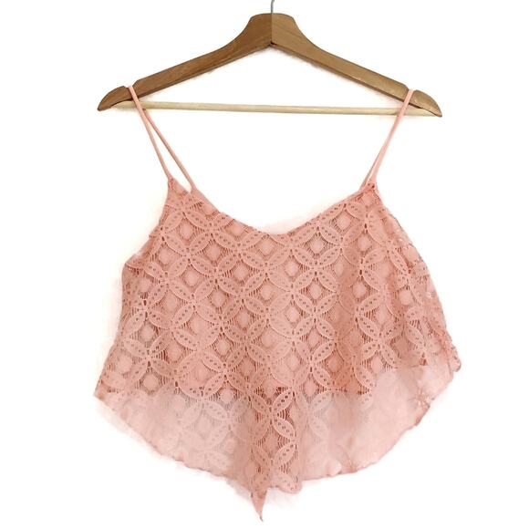 American Dream | Lace Tie Back Crop Top - Picture 1 of 7